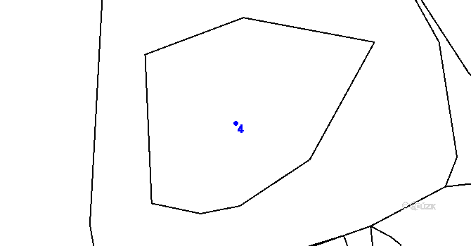 Parcela st. 4 v KÚ Skočice, Katastrální mapa