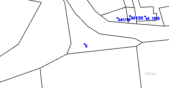 Parcela st. 6 v KÚ Skočice, Katastrální mapa