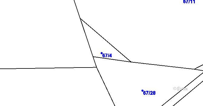 Parcela st. 67/4 v KÚ Skočice, Katastrální mapa