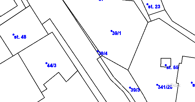 Parcela st. 39/4 v KÚ Skočice, Katastrální mapa
