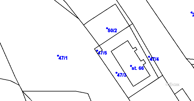 Parcela st. 47/5 v KÚ Skočice, Katastrální mapa