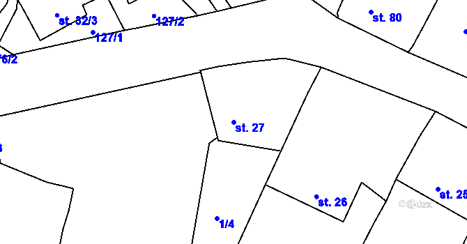 Parcela st. 27 v KÚ Skočice u Přeštic, Katastrální mapa