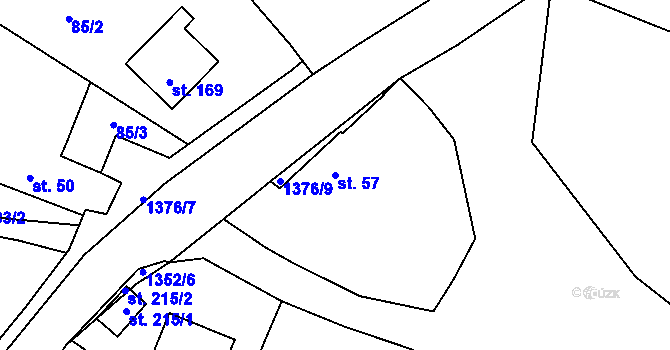 Parcela st. 57 v KÚ Skočice u Přeštic, Katastrální mapa