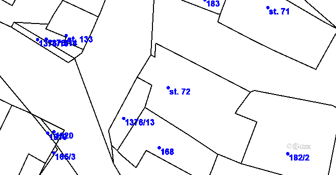 Parcela st. 72 v KÚ Skočice u Přeštic, Katastrální mapa