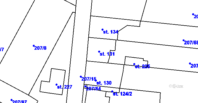 Parcela st. 131 v KÚ Skočice u Přeštic, Katastrální mapa