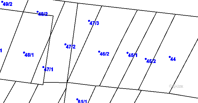 Parcela st. 46/2 v KÚ Skočice u Přeštic, Katastrální mapa