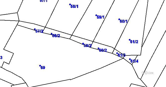 Parcela st. 59/2 v KÚ Skočice u Přeštic, Katastrální mapa