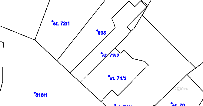 Parcela st. 72/2 v KÚ Skochovice, Katastrální mapa