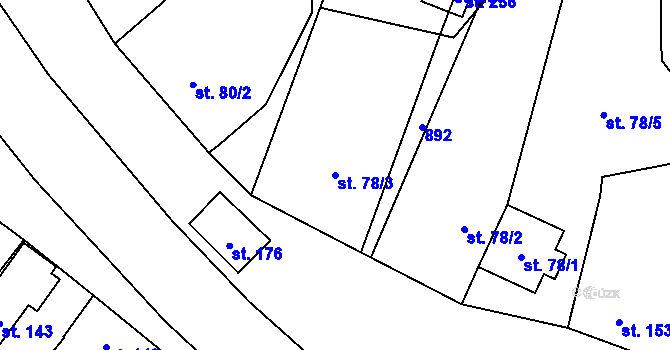 Parcela st. 78/3 v KÚ Skochovice, Katastrální mapa