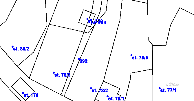 Parcela st. 78/4 v KÚ Skochovice, Katastrální mapa
