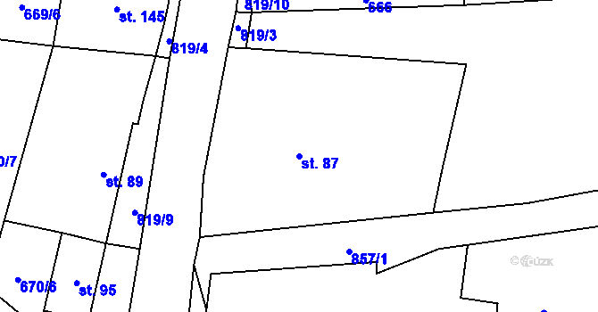 Parcela st. 87 v KÚ Skochovice, Katastrální mapa