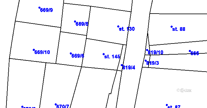 Parcela st. 145 v KÚ Skochovice, Katastrální mapa