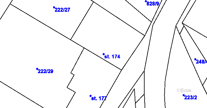 Parcela st. 174 v KÚ Skochovice, Katastrální mapa