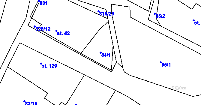 Parcela st. 84/1 v KÚ Skochovice, Katastrální mapa