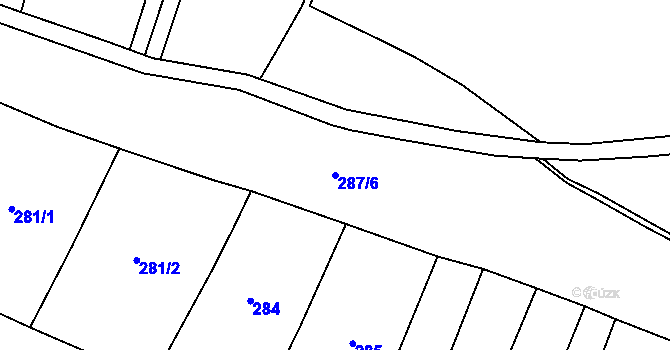 Parcela st. 287/6 v KÚ Skochovice, Katastrální mapa