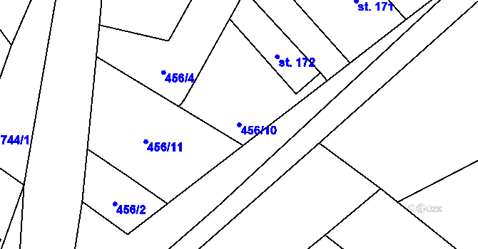 Parcela st. 456/10 v KÚ Skochovice, Katastrální mapa