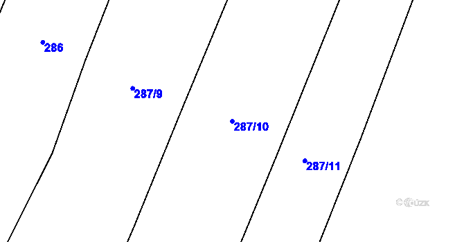 Parcela st. 287/10 v KÚ Skochovice, Katastrální mapa