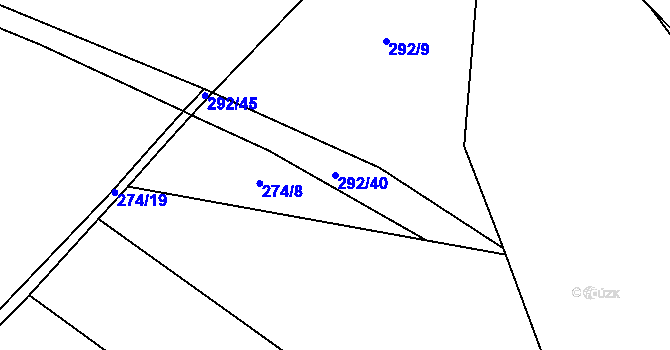 Parcela st. 292/40 v KÚ Skochovice, Katastrální mapa