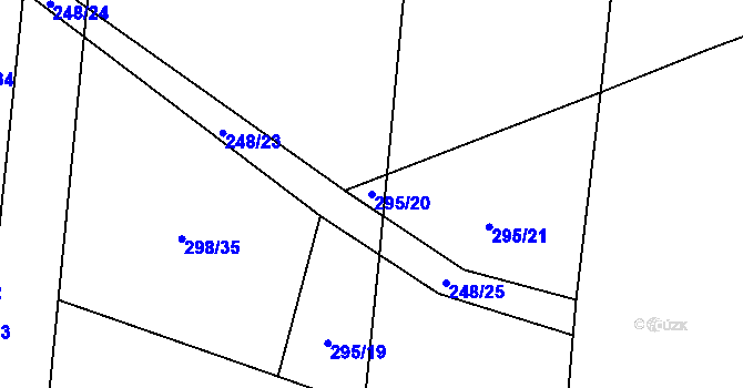 Parcela st. 295/20 v KÚ Skochovice, Katastrální mapa