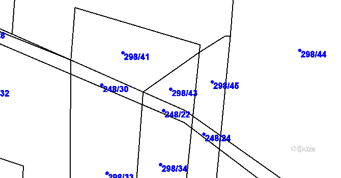 Parcela st. 298/43 v KÚ Skochovice, Katastrální mapa