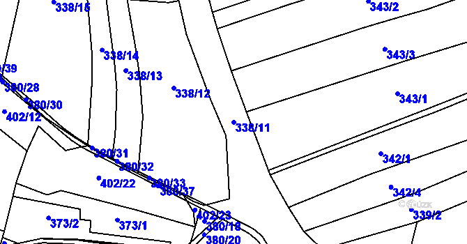 Parcela st. 338/11 v KÚ Skochovice, Katastrální mapa