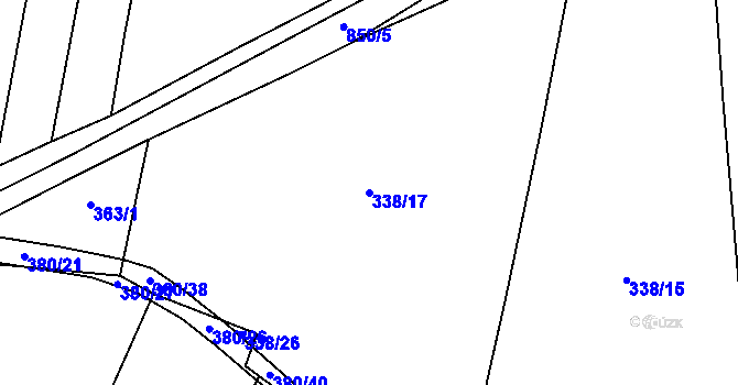 Parcela st. 338/17 v KÚ Skochovice, Katastrální mapa