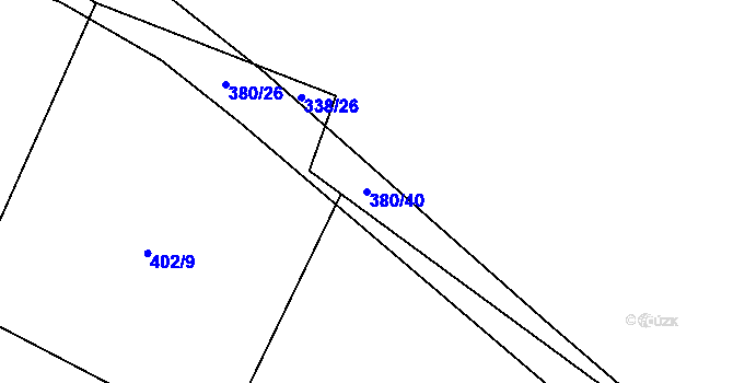 Parcela st. 380/40 v KÚ Skochovice, Katastrální mapa