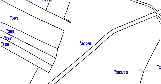 Parcela st. 402/8 v KÚ Skochovice, Katastrální mapa