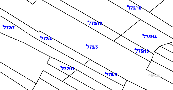 Parcela st. 772/5 v KÚ Skochovice, Katastrální mapa