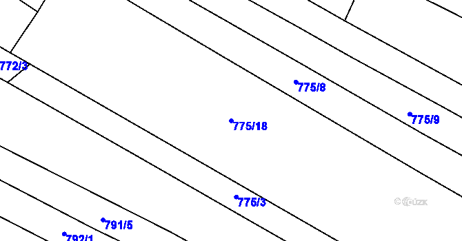 Parcela st. 775/18 v KÚ Skochovice, Katastrální mapa