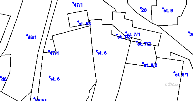 Parcela st. 6 v KÚ Skopytce, Katastrální mapa