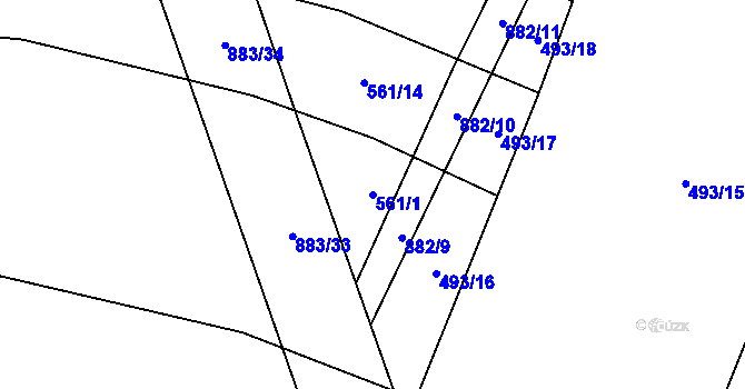 Parcela st. 561/1 v KÚ Skopytce, Katastrální mapa