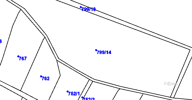 Parcela st. 799/14 v KÚ Skopytce, Katastrální mapa