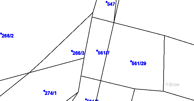 Parcela st. 561/7 v KÚ Skopytce, Katastrální mapa