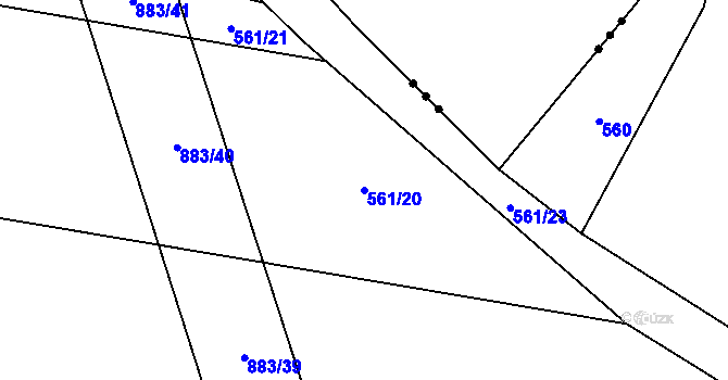 Parcela st. 561/20 v KÚ Skopytce, Katastrální mapa