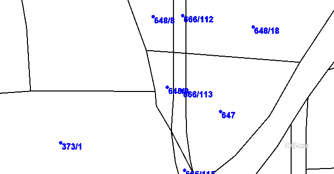 Parcela st. 648/9 v KÚ Skopytce, Katastrální mapa