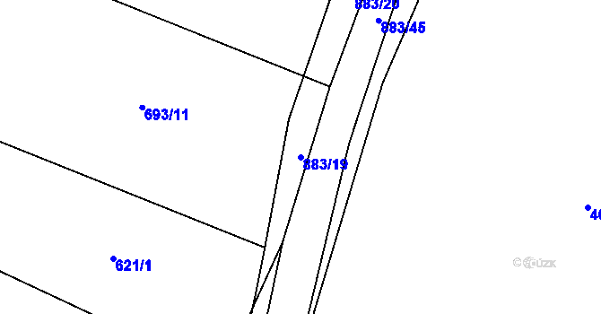 Parcela st. 883/19 v KÚ Skopytce, Katastrální mapa