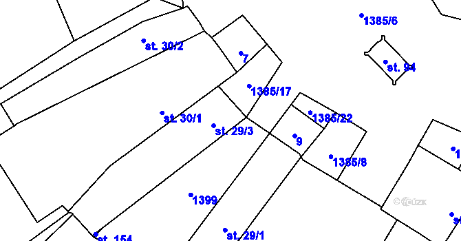 Parcela st. 29/3 v KÚ Skorkov u Herálce, Katastrální mapa