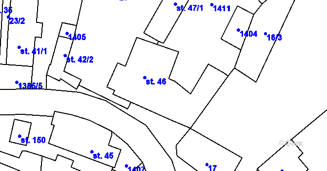 Parcela st. 46 v KÚ Skorkov u Herálce, Katastrální mapa