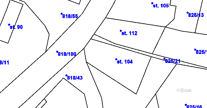 Parcela st. 104 v KÚ Skorkov u Herálce, Katastrální mapa