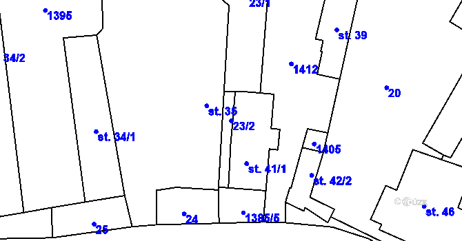 Parcela st. 23/2 v KÚ Skorkov u Herálce, Katastrální mapa