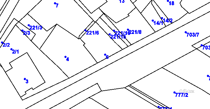 Parcela st. 6 v KÚ Skoronice, Katastrální mapa