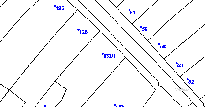 Parcela st. 132/1 v KÚ Skoronice, Katastrální mapa