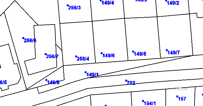 Parcela st. 149/6 v KÚ Skoronice, Katastrální mapa