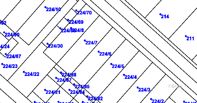 Parcela st. 224/6 v KÚ Skoronice, Katastrální mapa