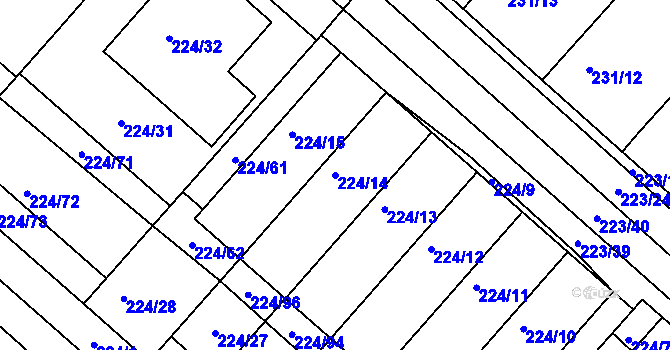 Parcela st. 224/14 v KÚ Skoronice, Katastrální mapa