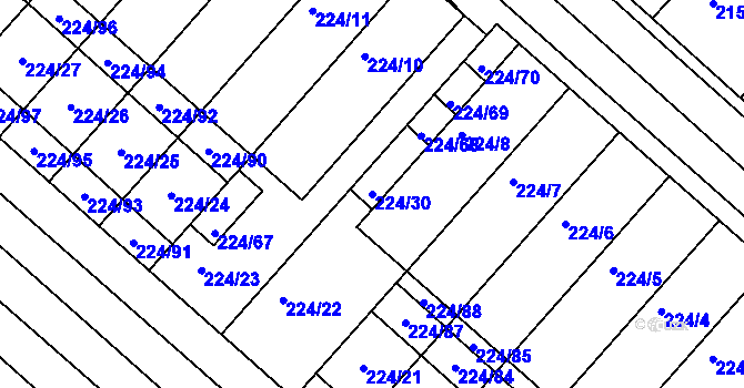 Parcela st. 224/30 v KÚ Skoronice, Katastrální mapa
