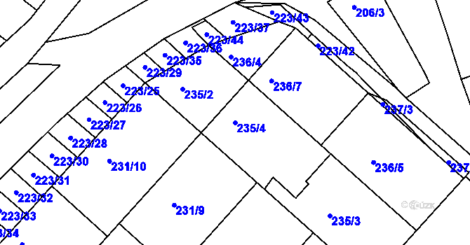 Parcela st. 235/4 v KÚ Skoronice, Katastrální mapa