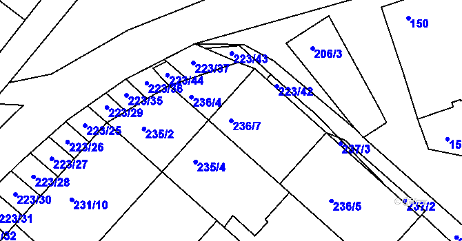 Parcela st. 236/7 v KÚ Skoronice, Katastrální mapa