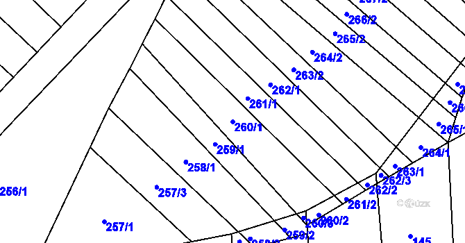 Parcela st. 260/1 v KÚ Skoronice, Katastrální mapa